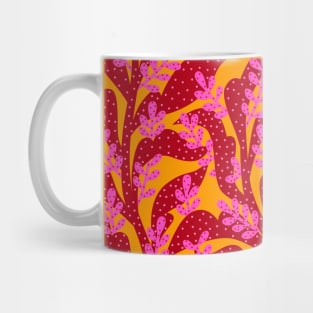 Purple pink and yellow orange leaves Mug